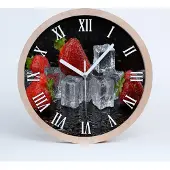 Tulup Holzuhr 20fi cm wanduhr - weiße Spitzen - Erdbeereis