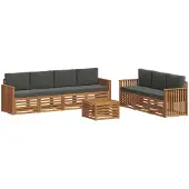 Syfax Sofagarnituren 8 pcs Natur und Anthrazit Massivholz Akazie
