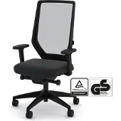 Assmann Bürostuhl Streamo Synchronmechanik mit Netzrücken Schwarz,