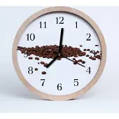 Tulup Holzuhr 20fi cm wanduhr - Kaffeebohnen Küche