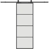 Syfax Schiebetür mit Beschlag Schwarz 76x205 cm ESG-Glas