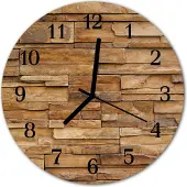 Tulup Glasuhr Wanduhr Küchenuhr Echt-Glas 30fi cm Klinker braun