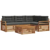 vidaXL Outdoor-Sofagarnitur 5 Stk. Natur und Anthrazit