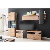 Harper Wohnwand MADANG BHT 290x198x50 cm braun Anbauwand
