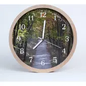 Tulup Holzuhr 30fi cm wanduhr - Landschaft Waldweg