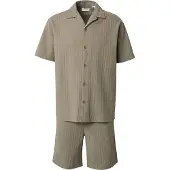 Jack & Jones Set Hemd und Stoffshorts Tyson 12297649 Grün Relaxed Fit