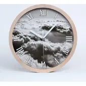 Tulup Holzuhr 30fi cm wanduhr - weiße Spitzen - Luft Wolken