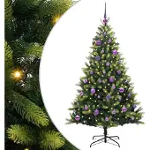 Syfax Künstlicher geflammter Weihnachtsbaum 150 LEDs Grün 150 cm