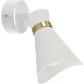 Licht-Erlebnisse Wandlampe E14 verstellbar in Weiß Gold Modern Spot Lampe Wand