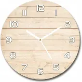 Tulup Stille Glaswanduhr mit bedrucktem Holzhintergrund Fi 30 cm
