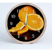 Tulup Holzuhr 30fi cm wanduhr - Orangen Obst