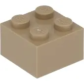 LEGO : 100x Stein 2x2 in dunklem Beige