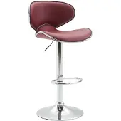 CLP Barhocker Las Vegas V2 chrom bordeauxrot