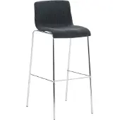 CLP Barhocker Hoover Stoff 4-Fuß Gestell Chrom dunkelgrau