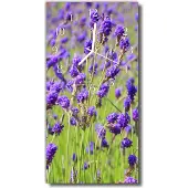 Tulup Glasuhr Wanduhr Küchenuhr Echt-Glas 30x60 Lavendel Mehrfarbig