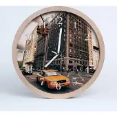 Tulup Holzuhr 20fi cm wanduhr - Taxi-Auto