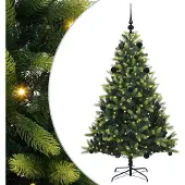 Syfax Künstlicher geflammter Weihnachtsbaum 150 LEDs Grün 150 cm