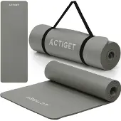 Springos ACTIGET Yogamatte, Fitnessübung, rutschfest, 183x61 cm, Pilates-Matratze, grau