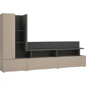 Lomadox Wohnwand in beige mit anthrazit 270 cm breit, SELCE-83