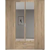 Möbelando Kleiderschrank "Kitty IV" Eiche Sonoma Nachbildung / Spiegel