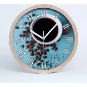 Tulup Holzuhr 20fi cm wanduhr - weiße Spitzen - schwarzer Kaffee