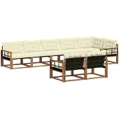 vidaXL Outdoor-Sofagarnitur 8 stk. Natur und Creme