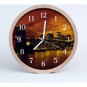 Tulup Holzuhr 20fi cm wanduhr - Stadtbrücke Nacht Stadt