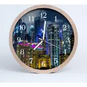 Tulup Holzuhr 30fi cm wanduhr - Stadt