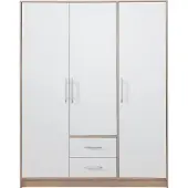 Masseno Drehtürenschrank VANO 150/190/56cm 3-türig Weiß