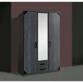 Wimex Kleiderschrank Bochum Drehtürenschrank graphit Digitalprint Steel Optik 135cm