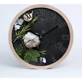 Tulup Holzuhr 20fi cm wanduhr - schwarze Spitzen - Knoblauch