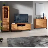 Lomadox Wohnzimmermöbel Set 3-teilig modern in Eiche FABRIANO-161