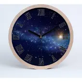 Tulup Holzuhr 30fi cm wanduhr - schwarze Spitzen - Galaxis