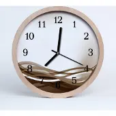 Tulup Holzuhr 30fi cm wanduhr - Kunst abstrakte Linien