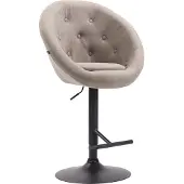 CLP Barhocker London V2 Stoff schwarz taupe