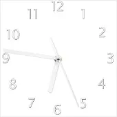 Wallario Design Wanduhr Weiß aus Echtglas, Größe 20 x 20 cm