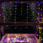 Gartenpirat Eisregen Draht-Lichterkette 6m 450 Micro-LED bunt Weihnachten außen