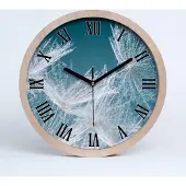 Tulup Holzuhr 25fi cm wanduhr - schwarze Spitzen - Löwenzahn Samen