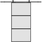 Syfax Schiebetür mit Beschlag Schwarz 102,5x205 cm Hartglas