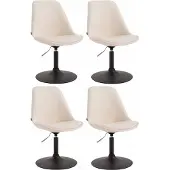 Mendler 4er Set Esszimmerstühle HLO-CP13 Kunstleder creme