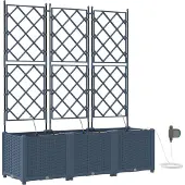 vidaXL Möbel Gartenpflanzen mit Bewässerungssystem 3 Stück Grau - Beete 42002876