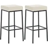 CLP 2er Set Barhocker Montreal 80 Kunstleder schwarz creme