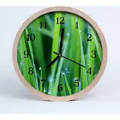 Tulup Holzuhr 30fi cm wanduhr - Tau auf dem Gras
