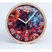 Tulup Holzuhr 30fi cm wanduhr - weiße Spitzen - Magellansche Wolke