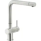 SYSTEMCERAM KeraDomo Armatur SILA in EDELSTAHLFINISH mit Festauslauf /