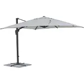 Bizzotto Ines Charc, Innenhof-Sonnenschirm mit Ausleger, Quadratisch, Hellgrau, Polyester, Aluminium, Aluminium