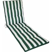 Kettler Herlag Liegenauflage Mia Grün-Gestreift 200x60x5cm für Gartenliegen, Easy-Drop Bänder