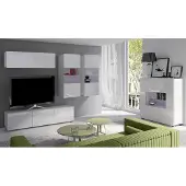 Lomadox Wohnmöbel Set mit Highboard in weiß Hochglanz CAIRNS-132