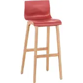 CLP Barhocker Hoover Natura 4-Fuß Gestell rot