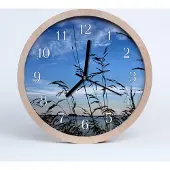 Tulup Holzuhr 30fi cm wanduhr - Gras Blumen